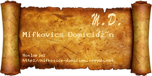 Mifkovics Domicián névjegykártya